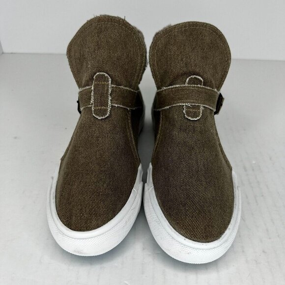 Blowfish Womens Sahara Dark Brown Canvas Faux Fur High Top Size 6 Casual Shoes - Picture 3 of 10